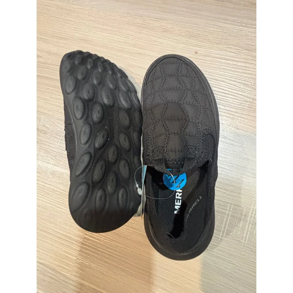 Merrell Hut Moc 2 Kids Black Quilted Slip On Shoes Size 11.5 MK267073